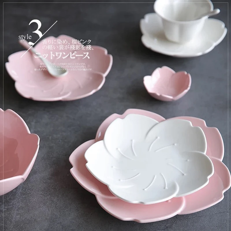 

Керамическая тарелка с цветочным рисунком, розовая сервировочная тарелка для чайных вечеринок и свадеб, можно мыть в посудомоечной машине ...