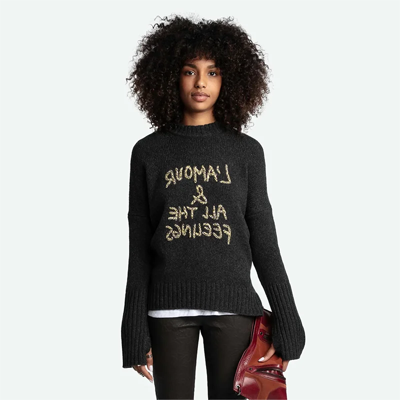 Zadig повседневные свитера женские зимние свободные кашемировые трикотажные