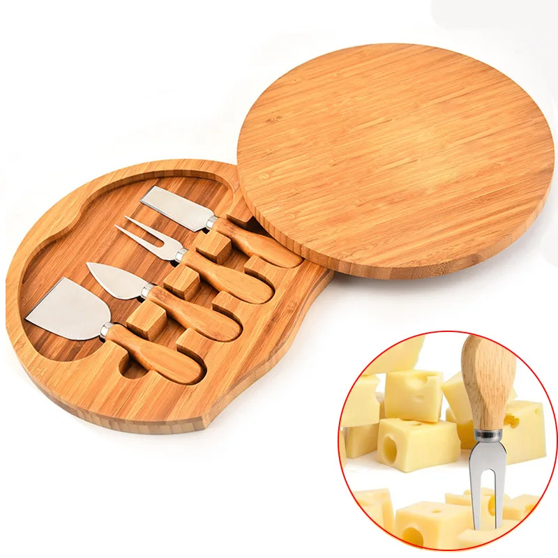 

4pcs/set Cheese Knives Wood Handle Cutlery Steel Stainless Cheese Slicer Cutter Mini Knife Butter Spatula Fork Cooking Tools