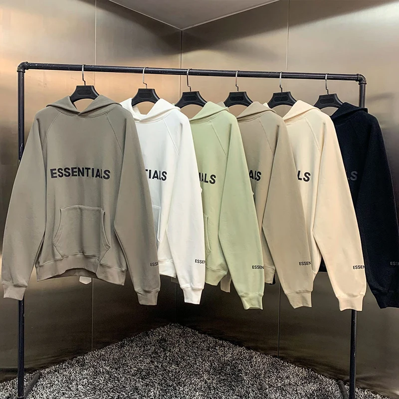 

Hoodies Men Sweatshirts Reflective Letter Printing Fleece Oversized Hoodie Fashion Hip hop Unisex Essentials Pullover ESS