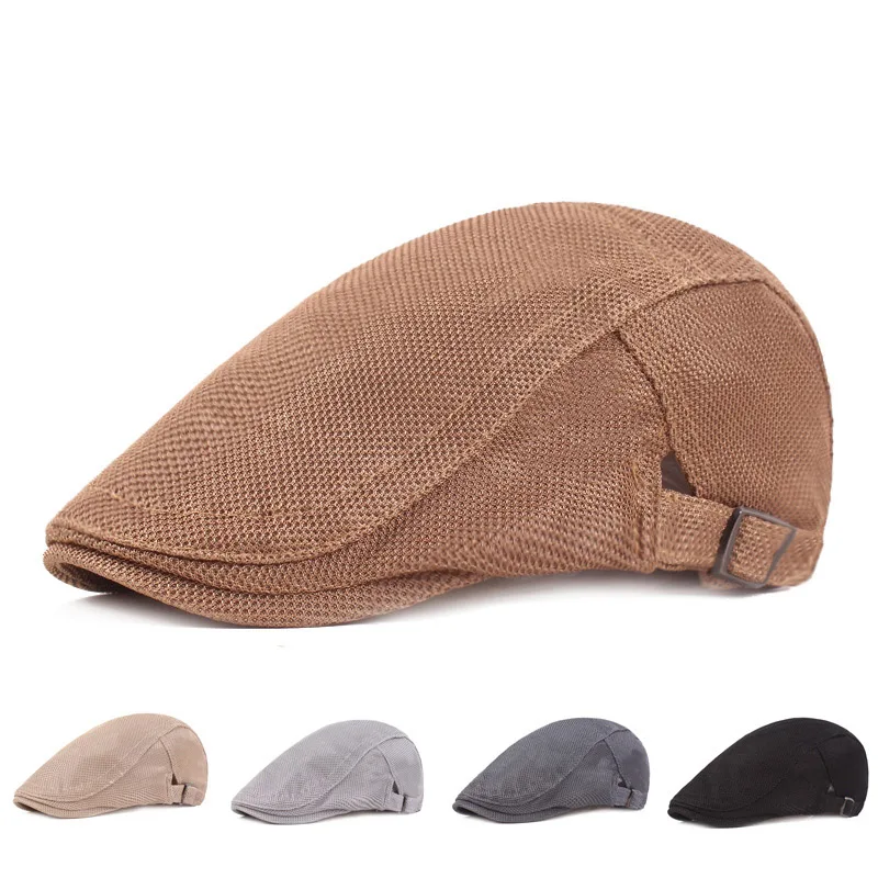 

Beret Women Summer Net Hat Breathable Visor Men's Cap Flat Autumn Winter Classic Vintage Flat Newsboy Solid Hat