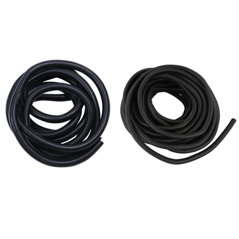 

2 Pcs Split Wire Loom Conduit Polyethylene Tubing Black Color Sleeve Tube, 50 Ft & 20 Ft