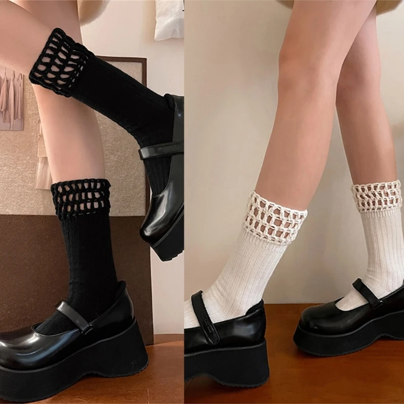 

L93F 1 пара хлопковых кружевных носков с оборками, дышащие милые носки в стиле Лолита