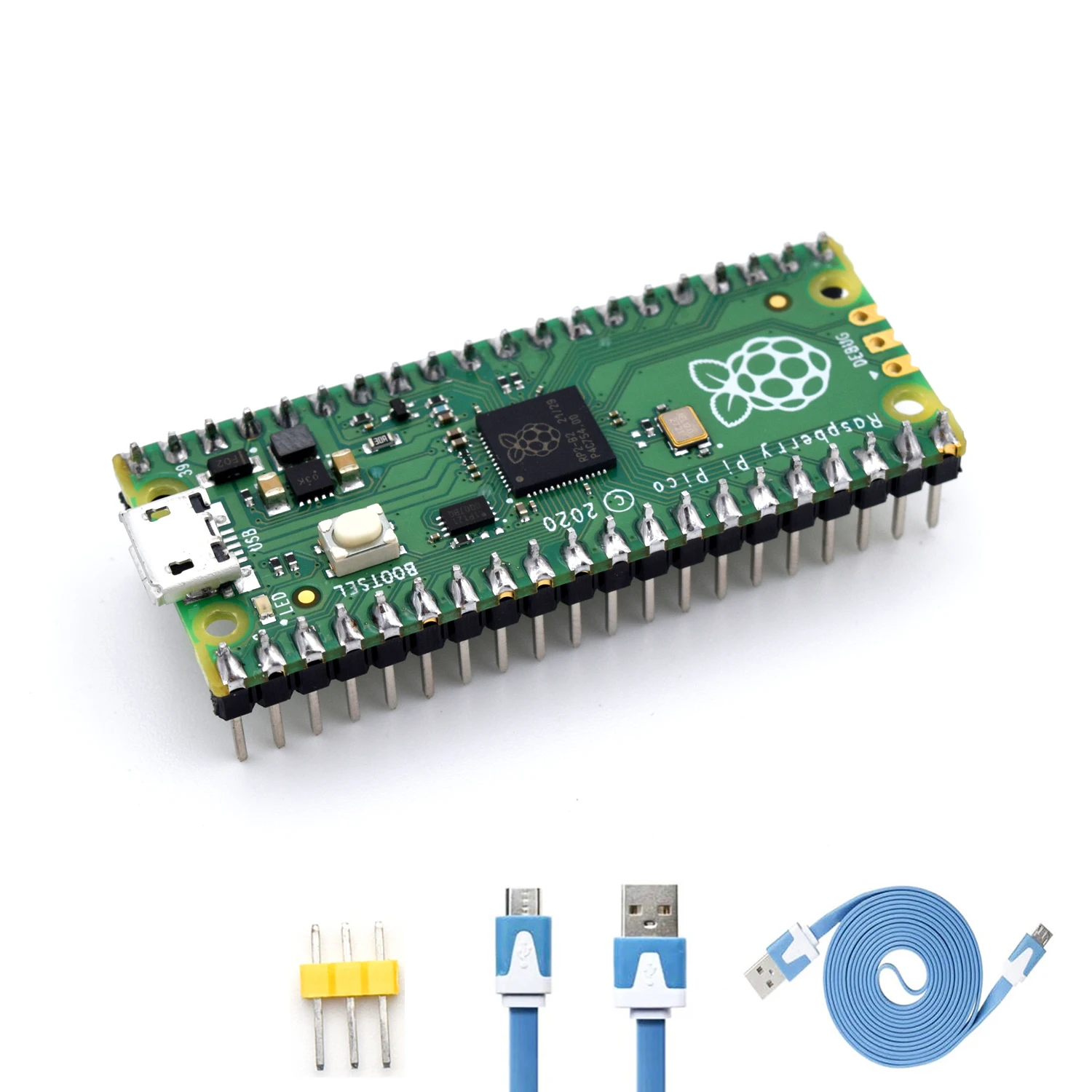 

Adeept Raspberry Pi Pico с предварительно припаянными разъемами и USB-кабелем, двухъядерный процессор ARM Cortex M0 +