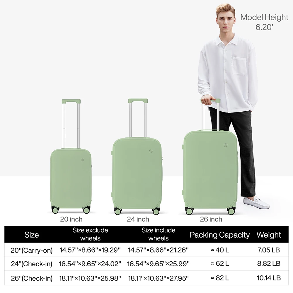 Mixi Patent Design Travel Luggage Women Men Suitcase On Wheels Spinner Trolley Case Bag 18" Carry On 20" 24" Check In 100% PC images - 6
