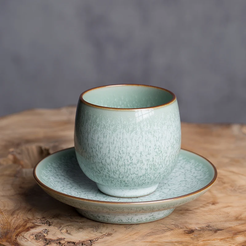 

Чашка ручной работы Longquan Celadon, керамическая чашка, персональная чашка Ye Zhengmao Xuefeng с цветами, чайная чашка кунг-фу с подарочной коробкой