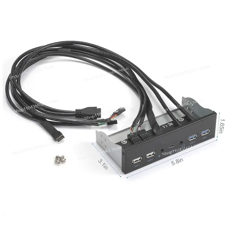 Фото Передняя панель USB 3.2 Gen2: отсек для оптического привода 10G, 2 порта USB 3.0 + 2.0 + Type-C / Type-E №2