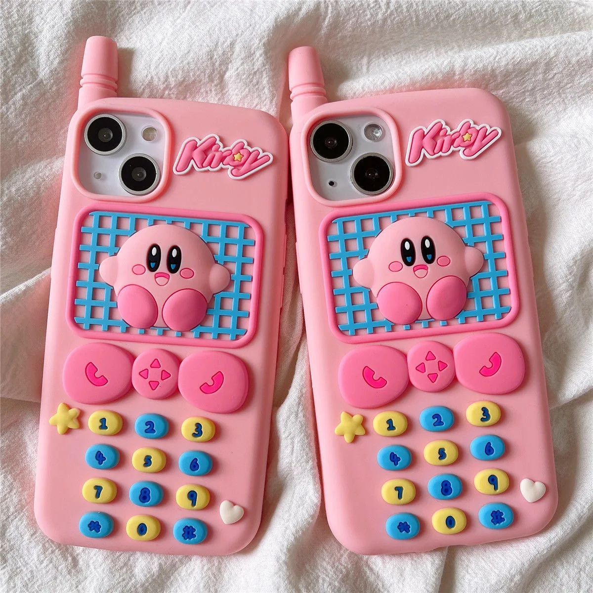 

Cute Creative Cartoon Kirby Silicone Phone Cases For iPhone 13 12 11 Pro Max XR XS MAX X 7/8Plus Shockproof Soft Shell Girl Gift
