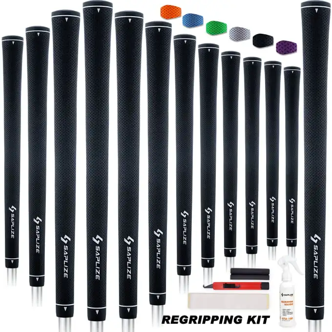 Rubber Golf Grips, 13 Grips with Complete Regripping Kit, Midsize,  Grip, Black