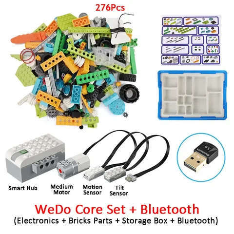 Новый технический конструктор WeDo 2,0 робототехники, строительные блоки, кирпичи, совместимые с 45300 Wedo 3,0, Обучающие игрушки «сделай сам»