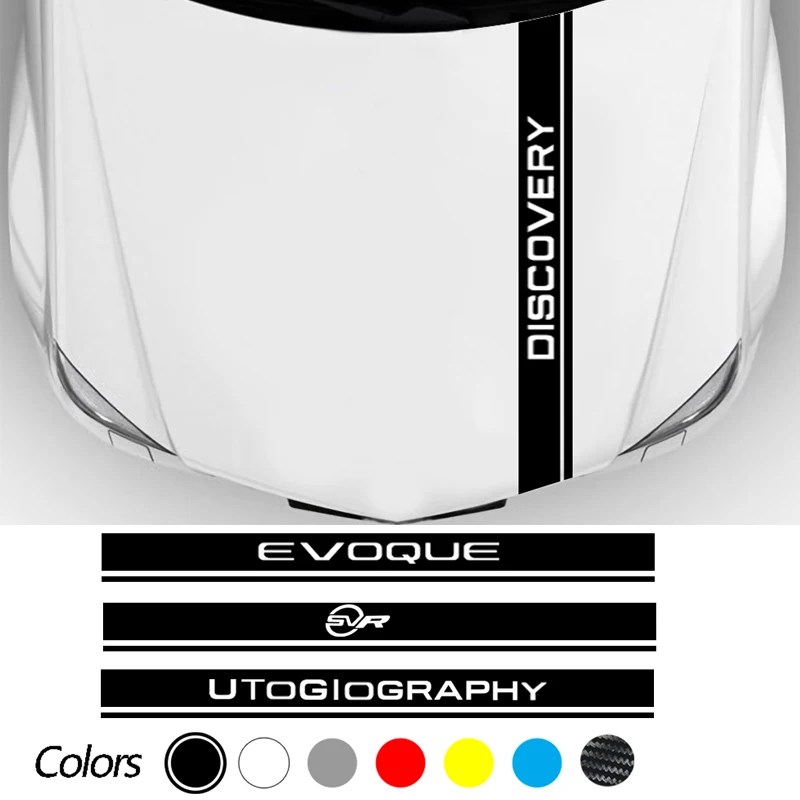 

Car Hood Stickers Auto Bonnet Stripes Decorative Decals for Land Rover Discovery 3 4 2 Freelander Evoque Velar Supercharged SVR