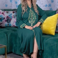 elegant dubai hijab abaya women islamic muslim dress embroidery long sleeve turkey kaftan dresses jellaba moroccan 2022 spring