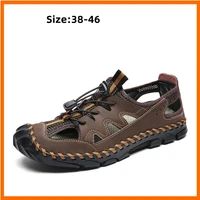 summer men sandals leather breathable mens sandals fashion soft flat male sandals sneakers classic dropship man shoes