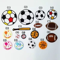 100 pcslot round embroidery patch football soccer balloon baseball bat sports shoes hats clothing decoration sewing accessories