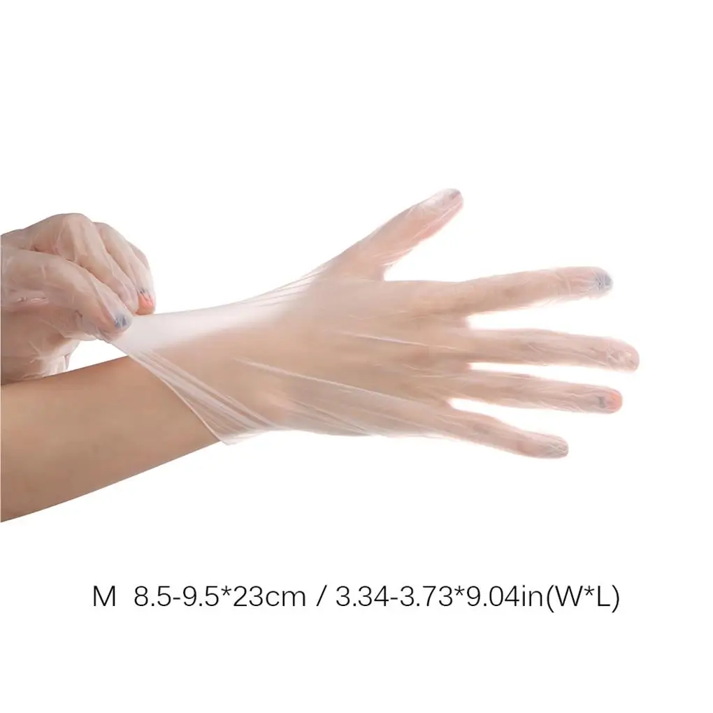 

100Pcs Disposable Transparent PVC Gloves Beauty Protective Gloves