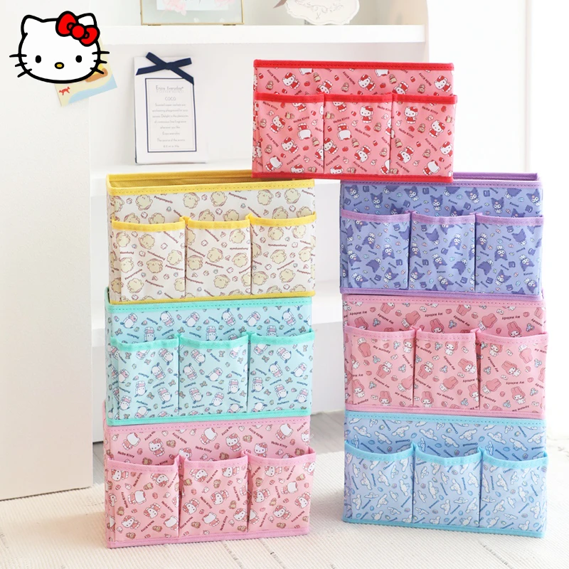 

Kawaii Sanrio HelloKitty Storage Box MyMelody Kuromi Cute Cartoon Foldable Desktop Storage Box Mini Student Desktop Pen Holder