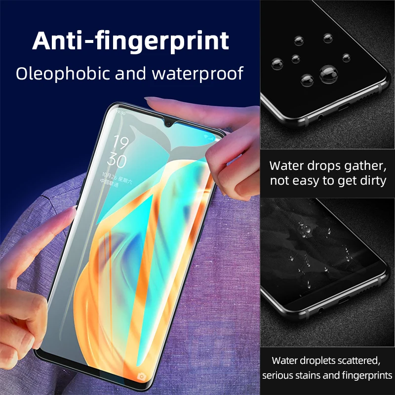 

1-3pcs frosted protective tempered glass for oppo reno 2z 3 5 a9 a5 2020 a91 a52 a72 realme gt 8 7 6 x7 x50 pro screen protector