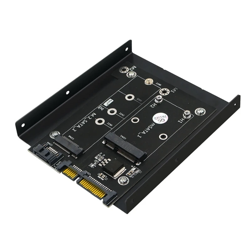 

Upgrade Version 2 In 1 MSATA / M.2 NGFF SSD To Dual SATA3 Converter Adapter Card With 3.5 Inch HDD Bracket