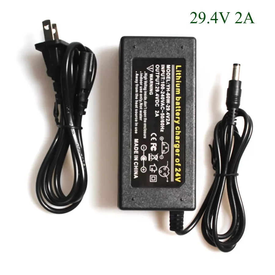 

H D S N H High Quality 29.4V 2A Electric Bike Lithium Battery Charger For 24V 2A Lithium Battery Pack RCA Plug Connector Charger