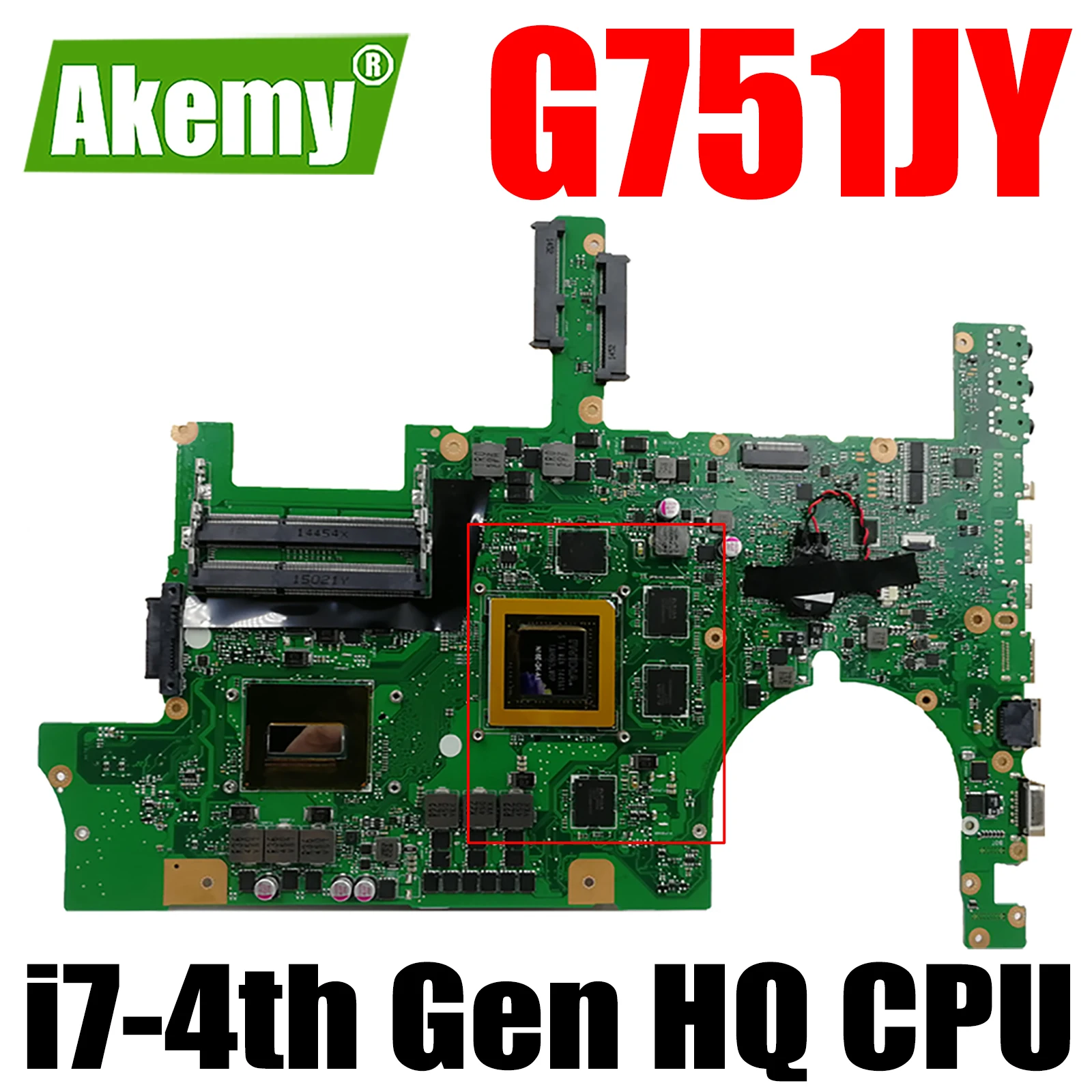 

G751JY with i7-4th Gen HQ CPU GTX980M Notebook Motherboard REV 2.5 for ASUS G751J G751JY G751JL G751JT Laptop Motherboard