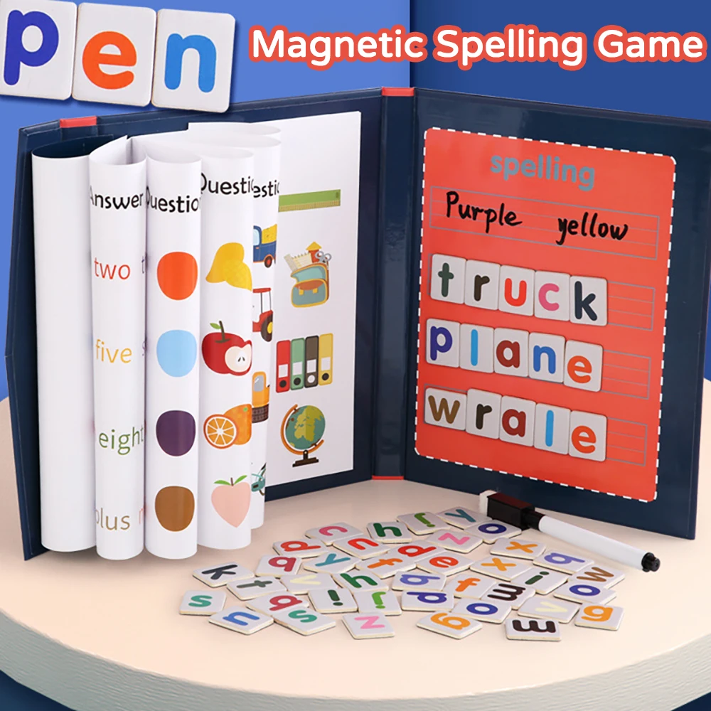 

Magnetic Spelling Game Early childhood educational toys English Cardboard Puzzle for kids learning toys memory game