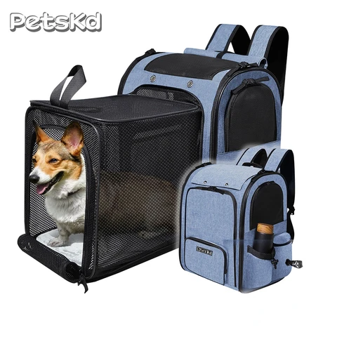 Складной рюкзак для домашних животных, складная переноска для кошек малого и среднего размера, с молнией, для перевозки собак и кошек