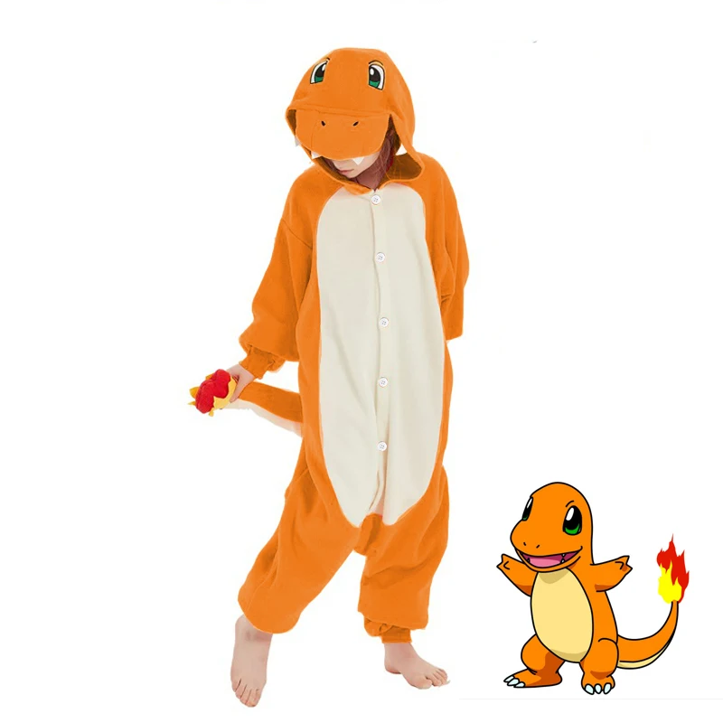 Pokemon Cosplay Charmander Kids Onesies Gengar Kigurumi Full Body Sleepwear Bulbasaur Whole Pijamas Costume Halloween Chrismas images - 6