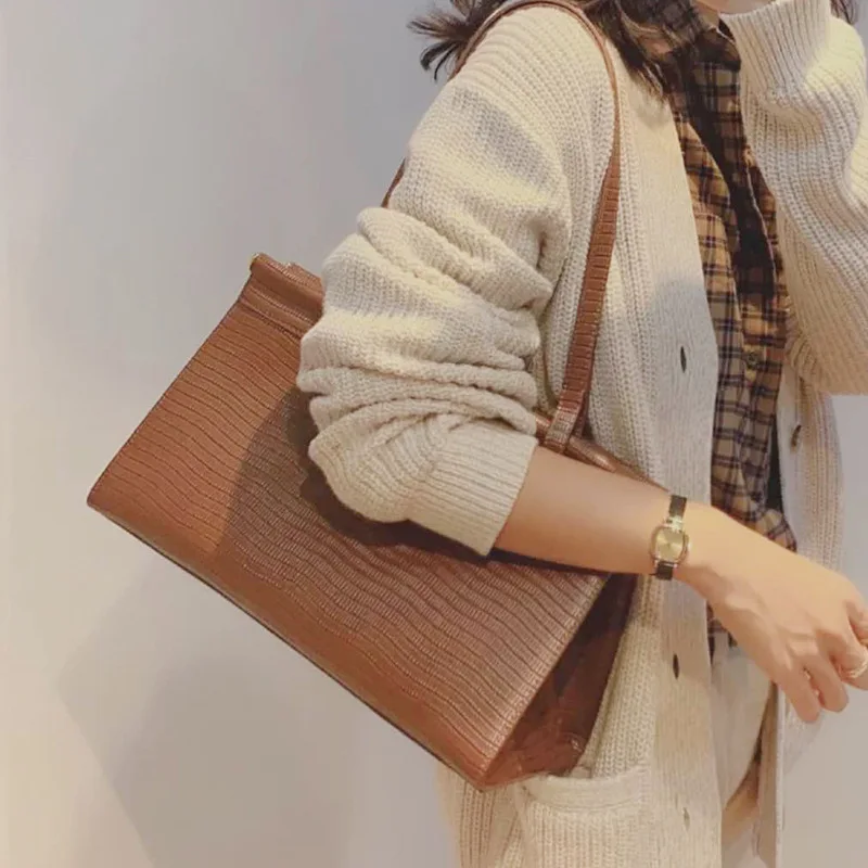 

Винтажная кожаная сумка-тоут 2022, женская сумка большой вместимости, женская сумка, Высококачественная дизайнерская сумка