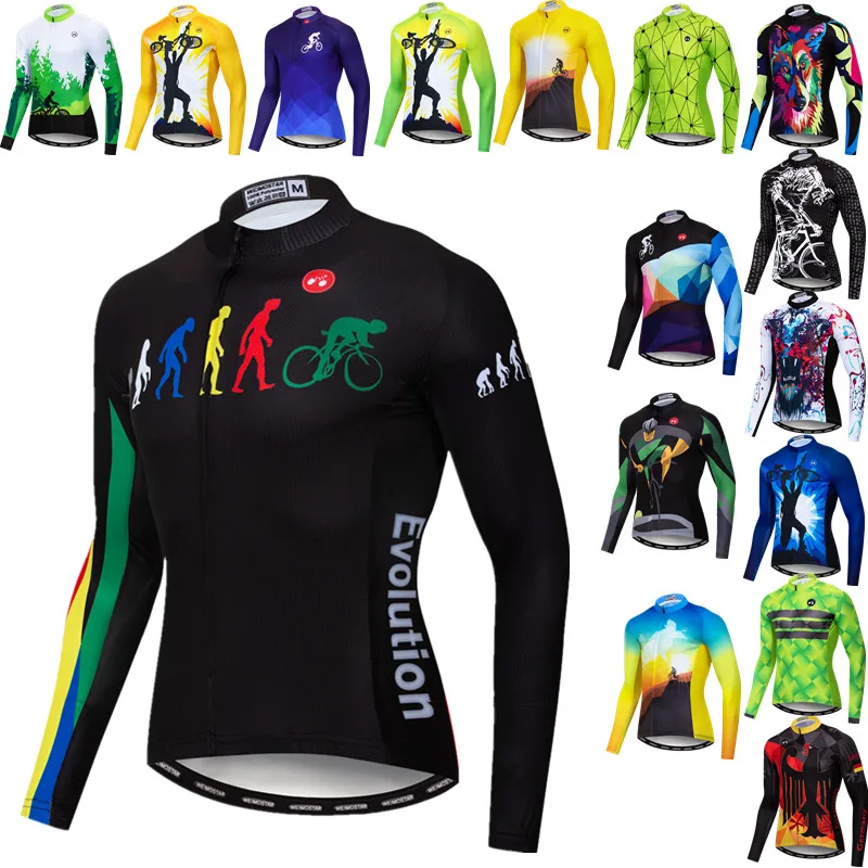 Pro Team Cycling Jersey Long Sleeve 2023 Men Autumn Bicycle Clothing Tops Racing Sport MTB Bike Jersey Breathable Cycling Jacket