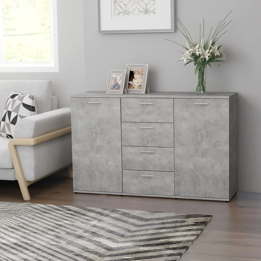 

Sideboards and Buffets Cabinet with Storage, Home Decor, Concrete Gray 47.2"x14"x29.5", Chipboard