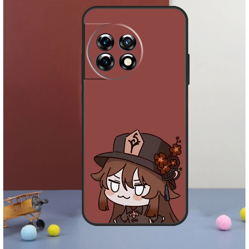 Чехол Hu Tao Genshin Impact chibi для OnePlus Nord 4 CE 2 3 Lite N20 N30 9 10 Pro 8T 9RT 10T 11 13 12 R