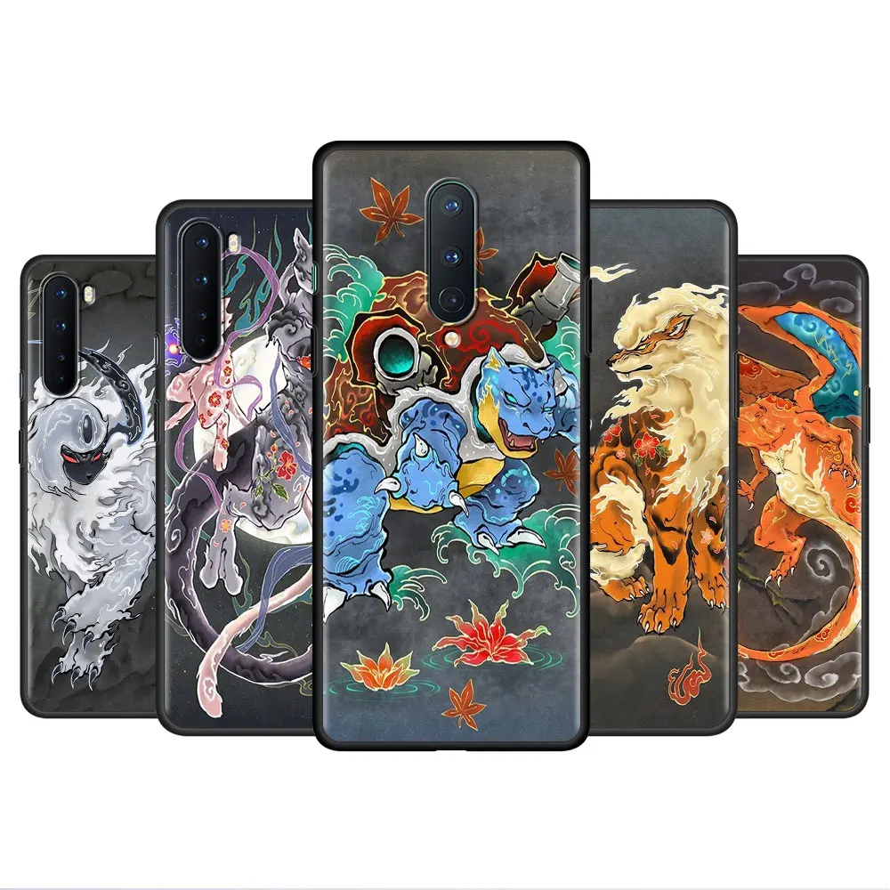 

Pokemon Murals Soft Case For OnePlus 8T 9 8 7 Pro Nord 2 5G N10 9R 10 Phone Cover for Oppo A95 A53 A93 F19 A15 Celular Shell