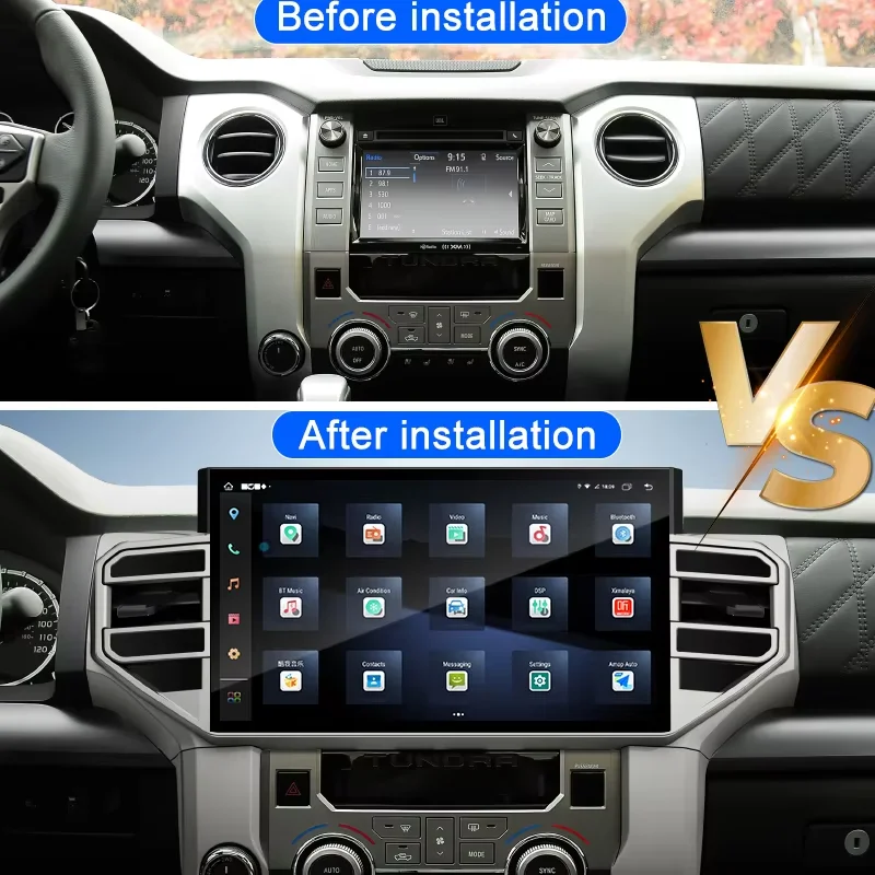 Фото Мультимедийная автомобильная магнитола для Toyota Tundra Sequoia 2014-2019, Android 13, GPS-навигация, беспроводной GPS, DSP, 4G Wi-Fi №2
