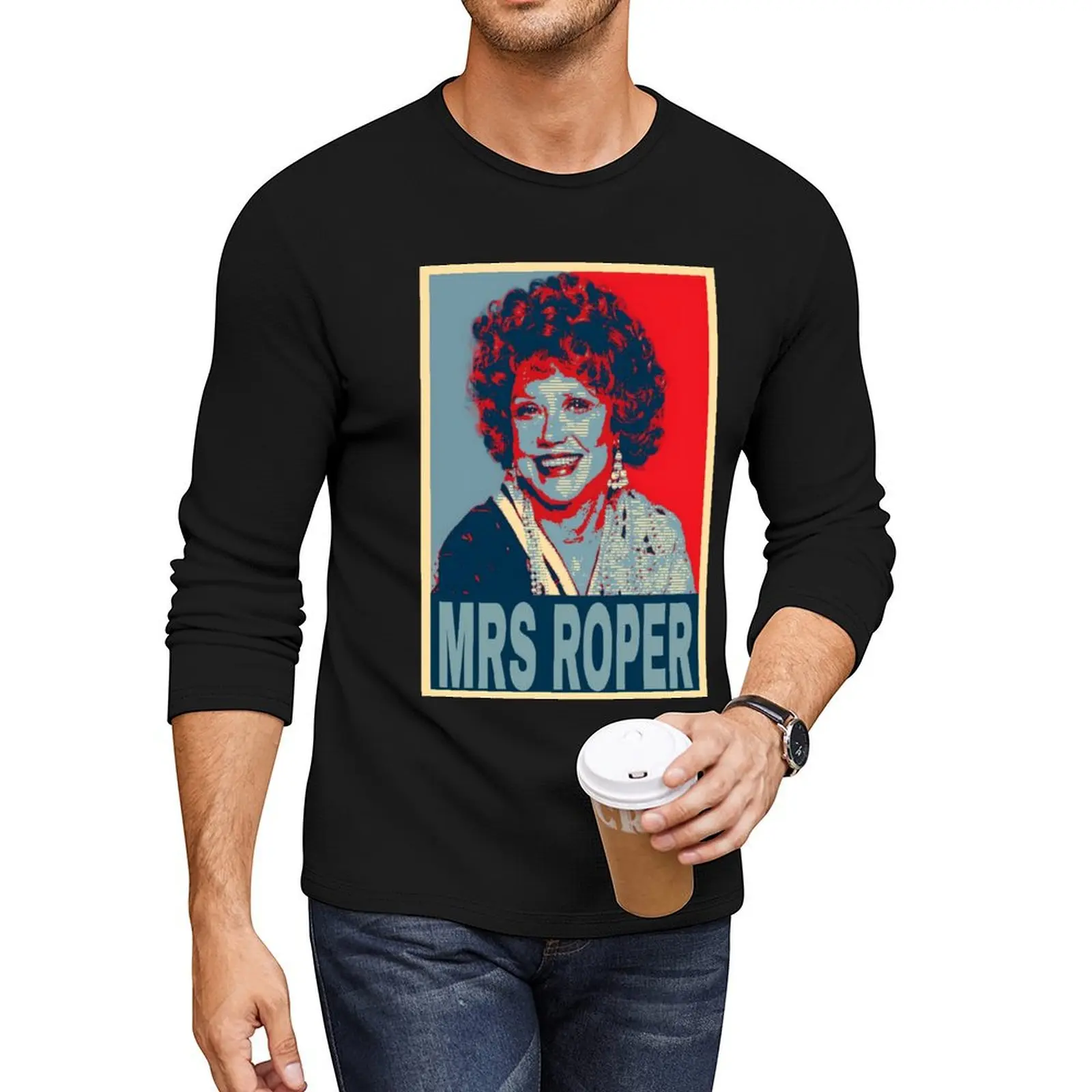 Длинная футболка Mrs Roper большого размера футболки на заказ с аниме черная мужские