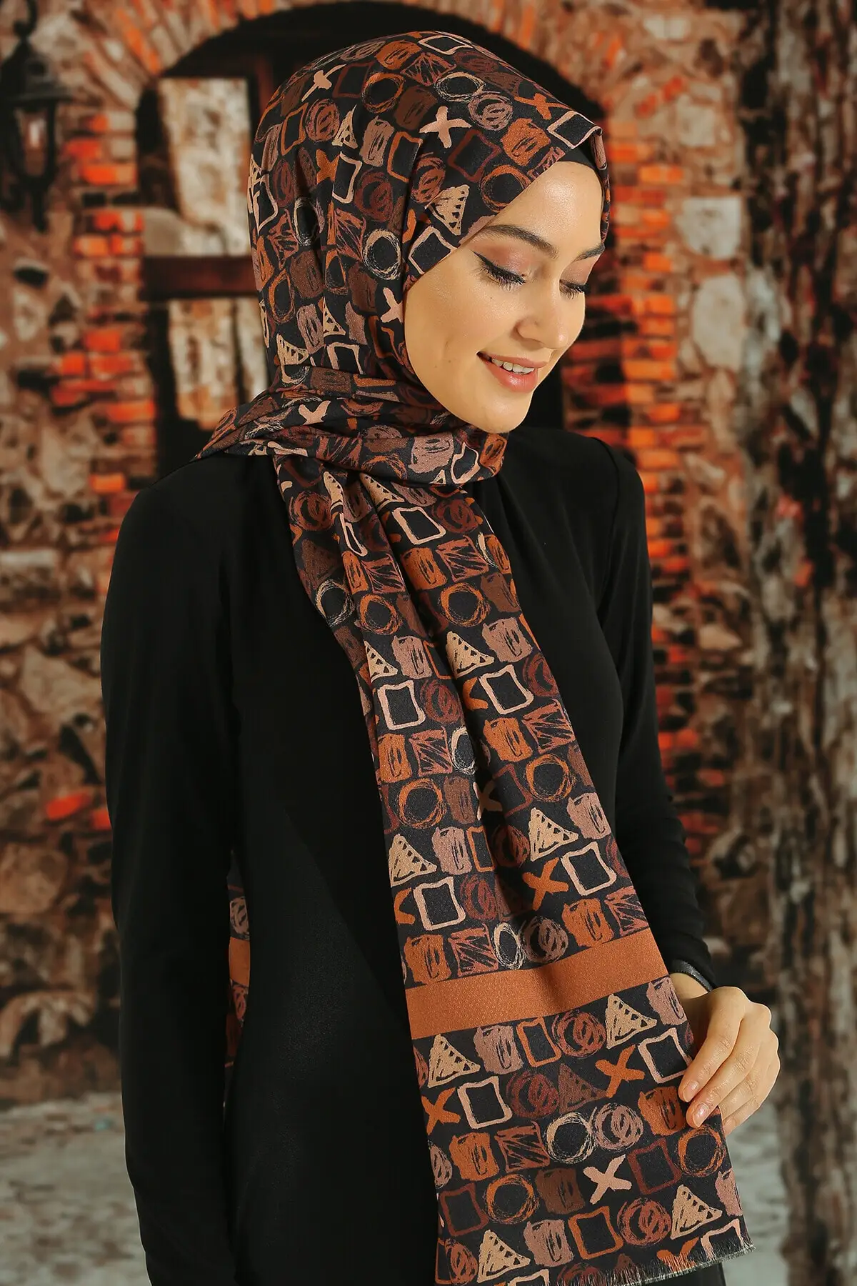 

Women Hijab Neck Lacing Hijap Bone Pattern Scarf Shawl Making Everyday Use Easy Useful Comfortable Shape Field Practical Use