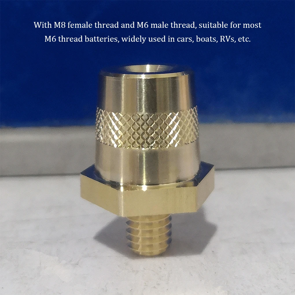 

1 Pair Battery Pole Adapter Brass Connector Fittings M6 M8 Thread Charging Post Adapters Kit with Screws Washers Car