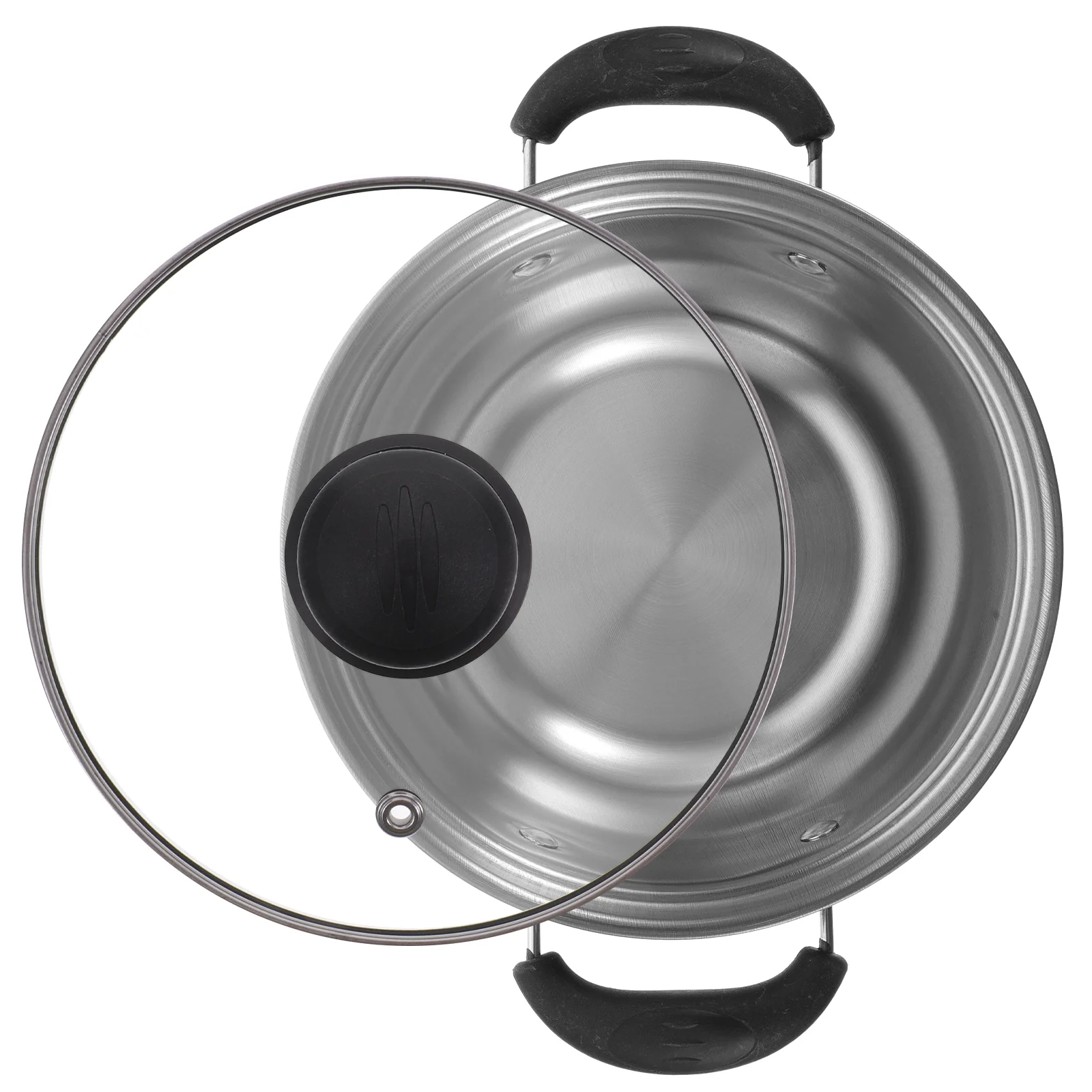 

Steam Cooking Pot Multipurpose Stock Pot Soup Pot with Glass Lid for Kitchen Stew Pot Pots Boiling Pot