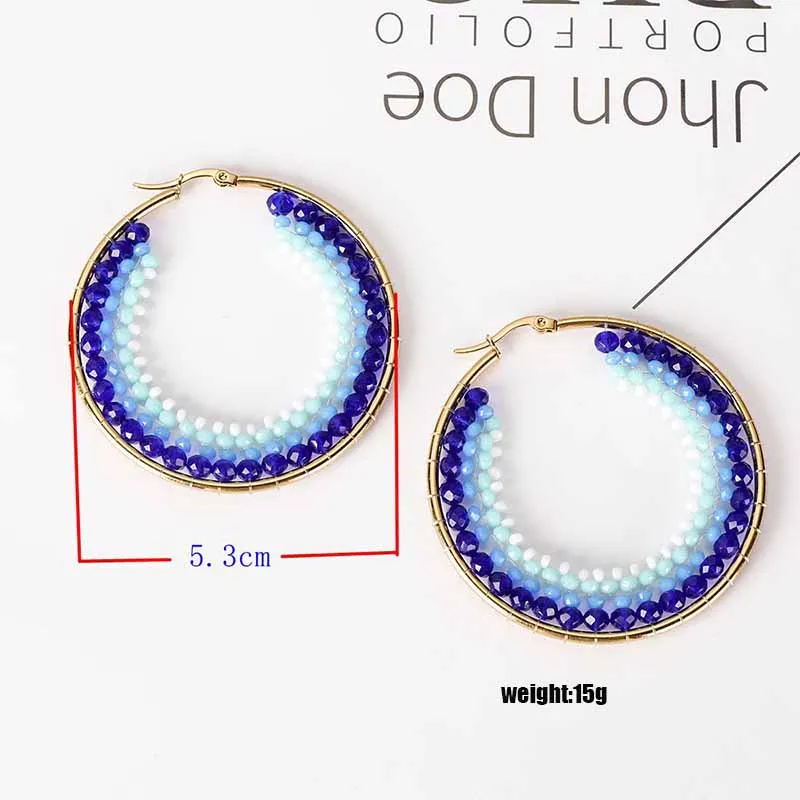 Новые серьги из нержавеющей стали высококачественные ручной работы с рисовыми