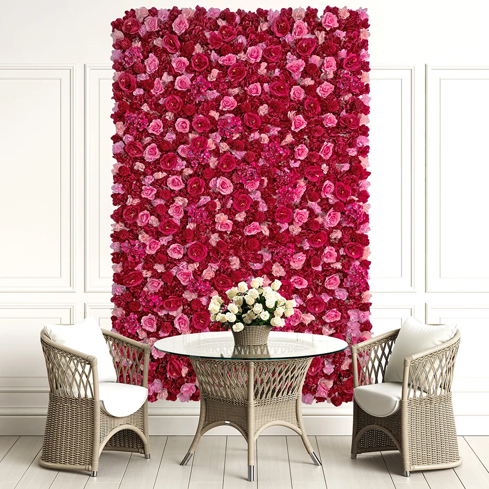 

3D Artificial Flower Wall Floral Panel Silk Flowers Wedding Backdrop Bridal Shower Event Baby Girls Room Home Decor 24"x16"