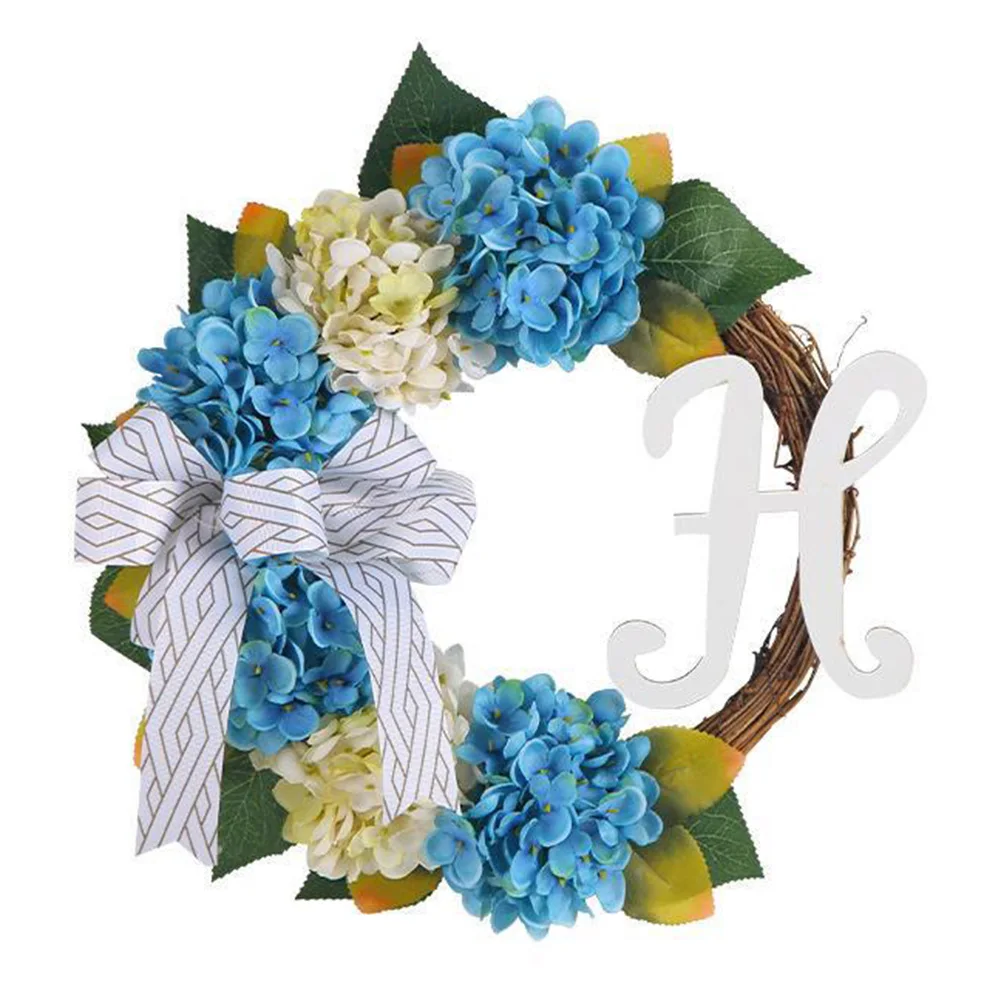 

Decor Supplies Bow Knot Wreath Fake Flowers For Home Party Wedding Handmade Rattan Garland Home Decoration Hydrangea Wreath