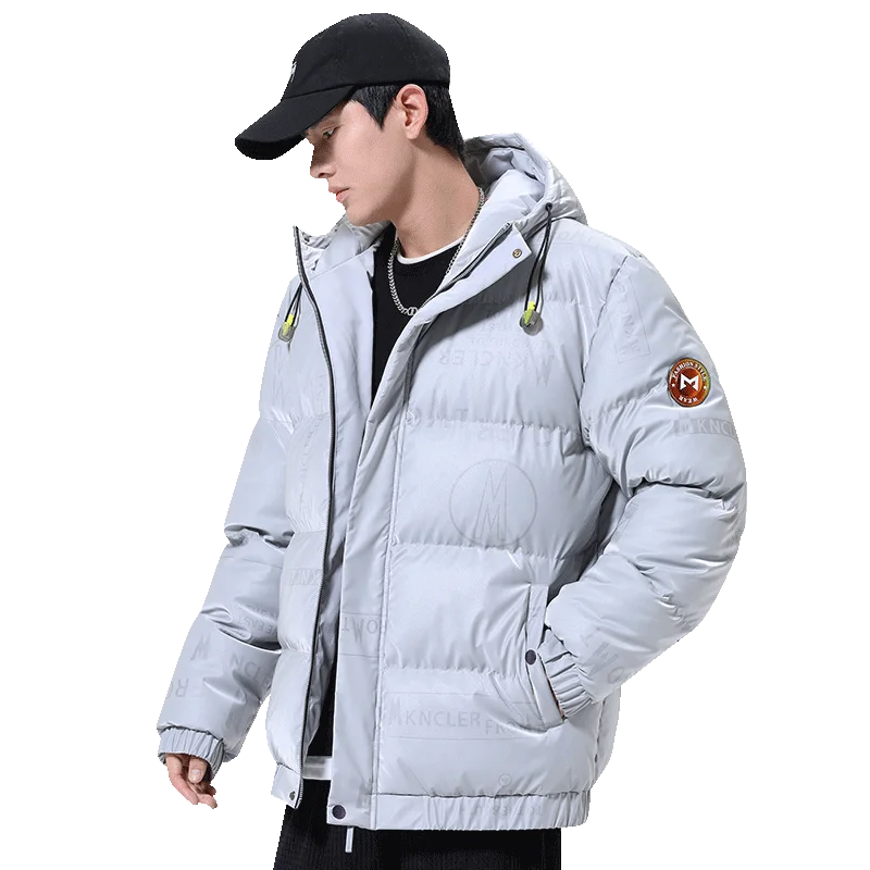 Men's hooded down jacket winter new trend warm youth down coat students lightweight down jacket men