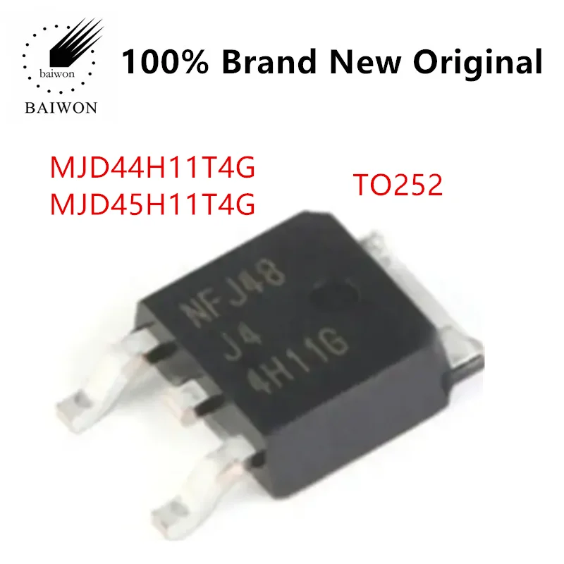 

100% Original IC ChipS MJD45H11T4G MJD44H11T4G Pair Transistor J45H11G J44H11G TO252 packaging
