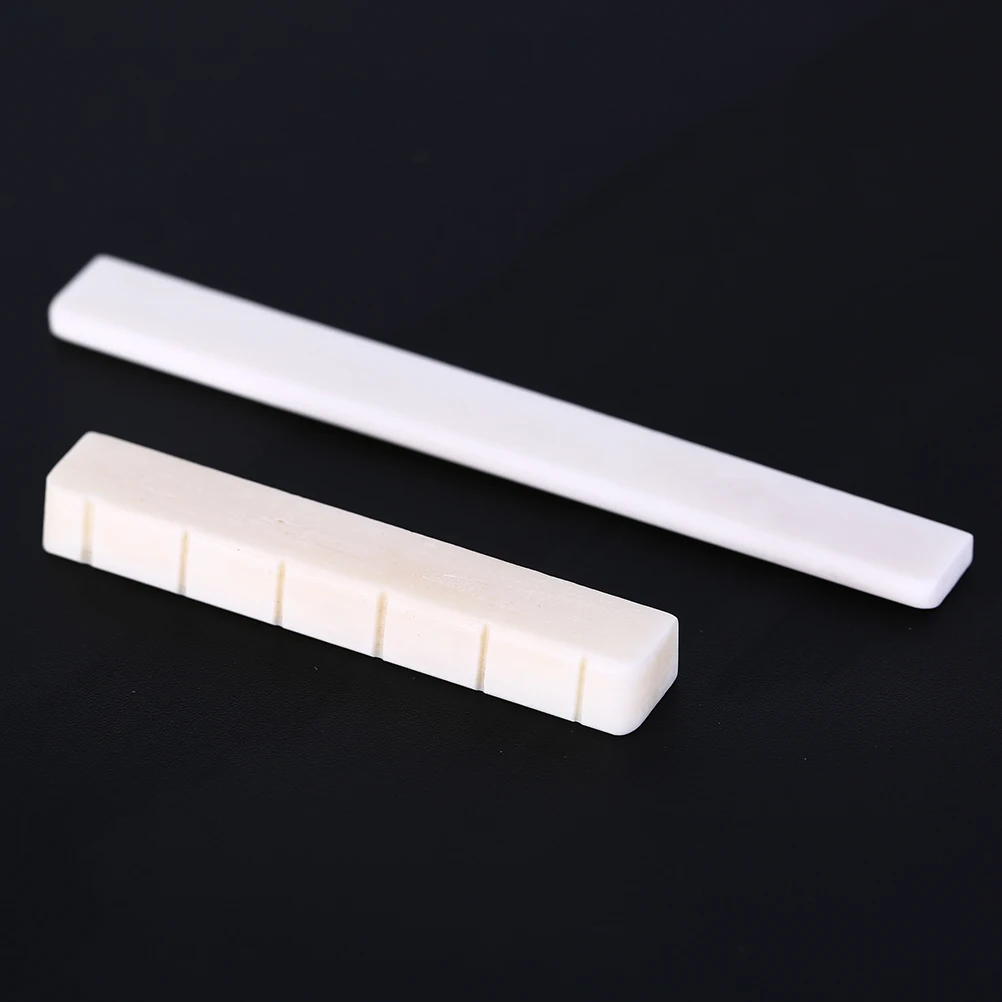 

6 String Classical Guitar Bone Bridge Saddle And Nut Ivory Set Music Instruments Replacement Spare Part White Guitar Parts