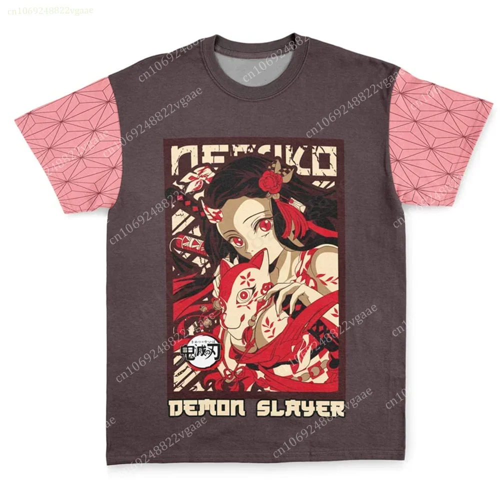 Фото Футболка Kamado Nezuko Manga Collage Demon Slayer, уличная футболка для детей, мальчиков, девочек, женщин и мужчин, верхняя одежда №2