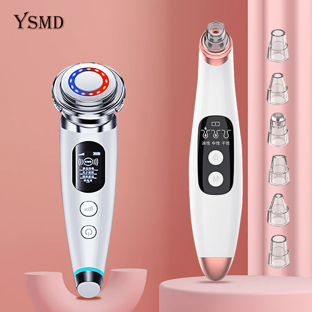 

Blackhead Remover Vacuum Cleaner Sucking Facial Cleaning Beauty Tools EMS Rf Microcurrent Lifting Face Skin Care Massager Sets