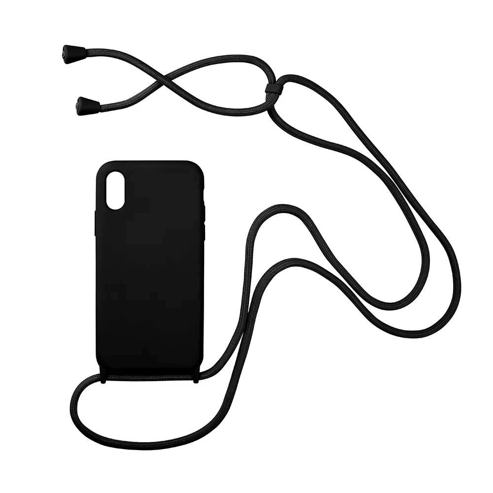 

Free Shipping for iPhone 14 13 12 11 pro XS max 7 8 PLUS Lanyard Silicone Case Cover with Cord Strap Rope Necklace Holder Phone