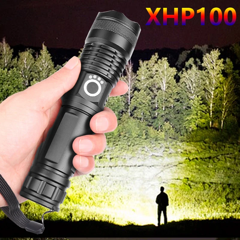 Drop Shipping xhp100 9core most powerful flashlight 5 Modes usb Zoom led torch xhp50 18650 or 26650 battery Best Camping Outdoor