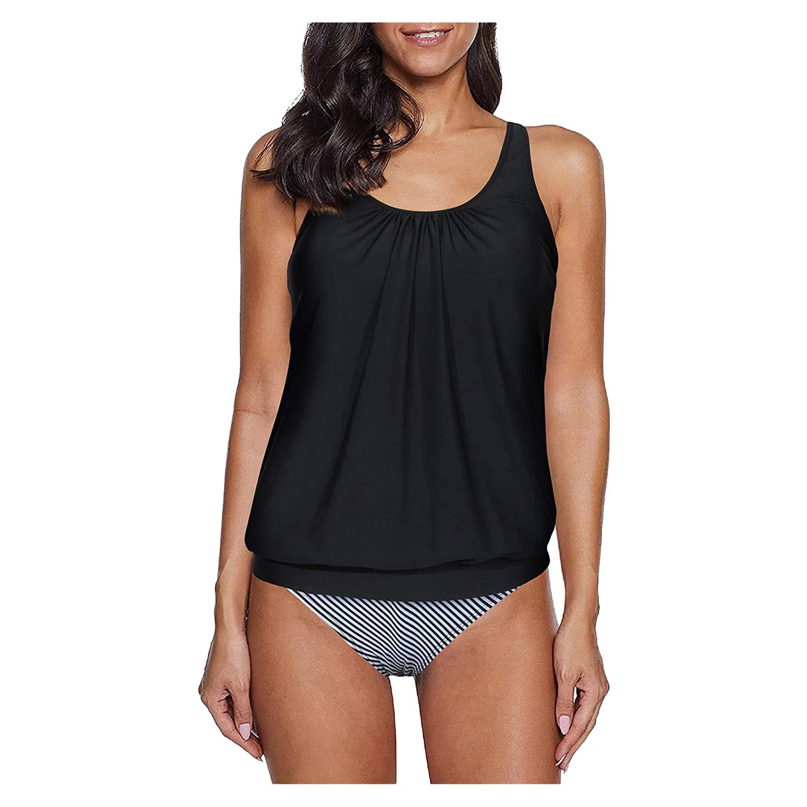 

Set Tankini Two Size Swimdress Strappy Swimsuits Back Plus Piece Print Women Swimwears Tankinis Set Swimwears brazilian panties