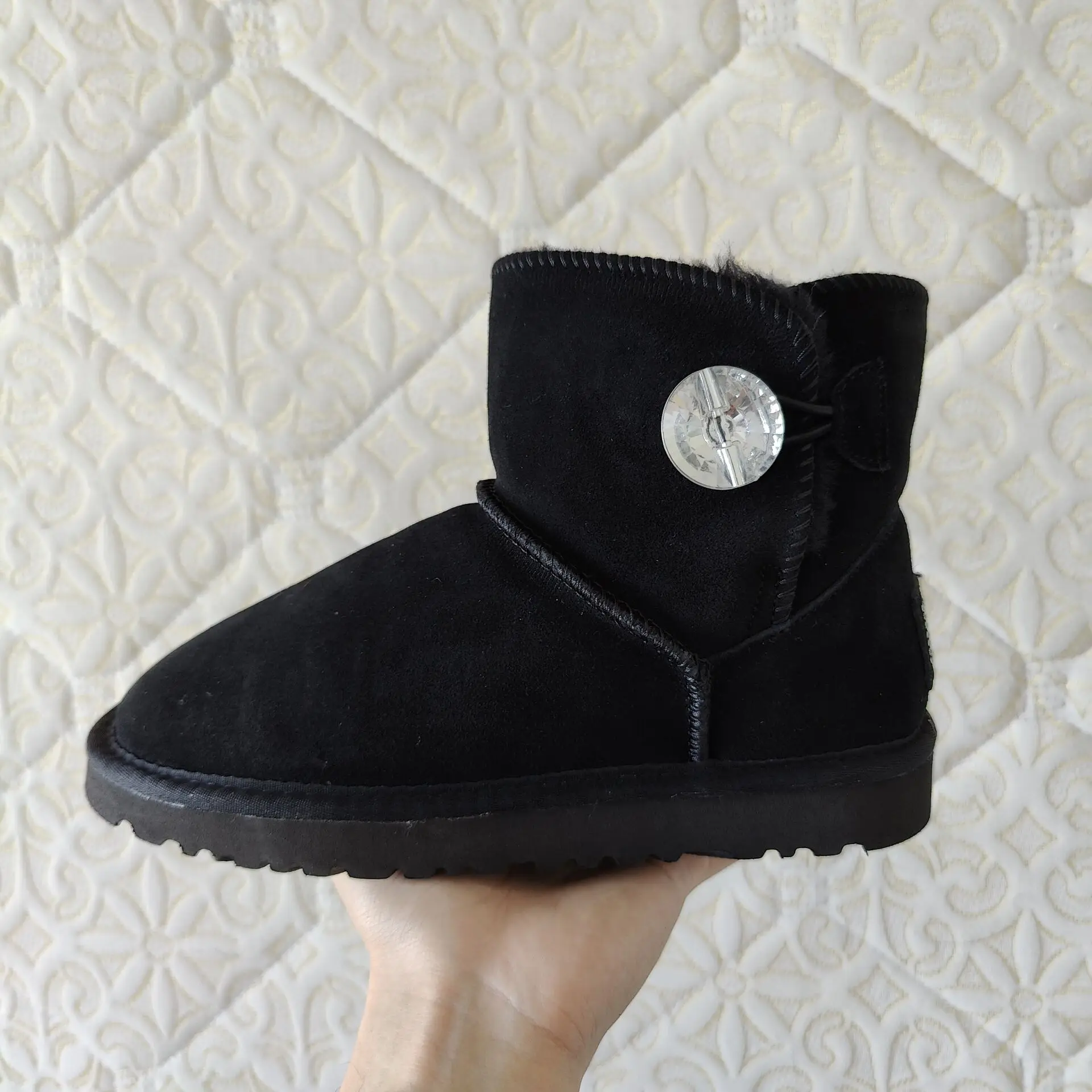 

Genuine High Quality Australia Brand Winter Women's Snow Boots Cow Split Leather Ankle Shoes Woman Buckle Botas Mujer Big 43 44