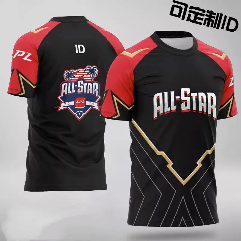 

Униформа команды All Star League S9, настраиваемая одежда FPX с именем ID и коротким рукавом, Униформа команды IG THESHY DOINB, Мужская футболка, Топ